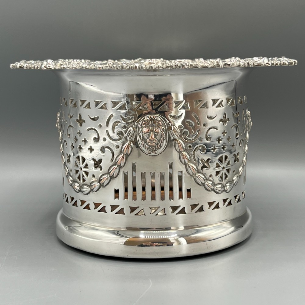 Victorian Silver Plated Bottle Holder Wine Coaster Syphon Stand View II
