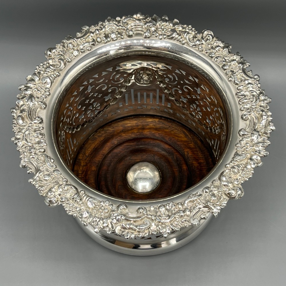 Victorian Silver Plated Bottle Holder Wine Coaster Syphon Stand View V