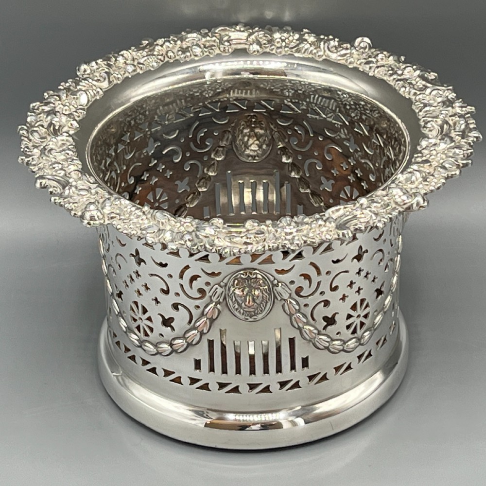 Victorian Silver Plated Bottle Holder Wine Coaster Syphon Stand View X