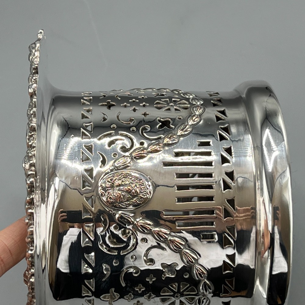 Victorian Silver Plated Bottle Holder Wine Coaster Syphon Stand View XI