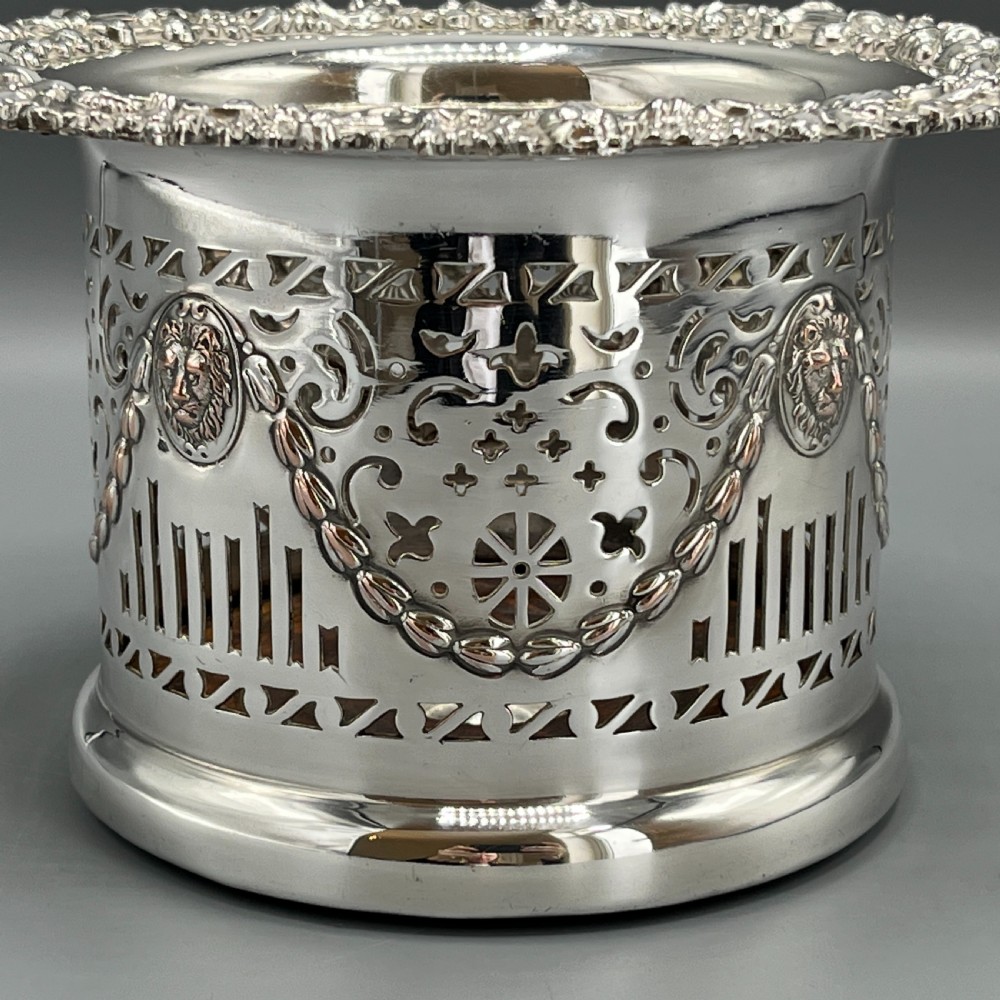 Victorian Silver Plated Bottle Holder Wine Coaster Syphon Stand View XV