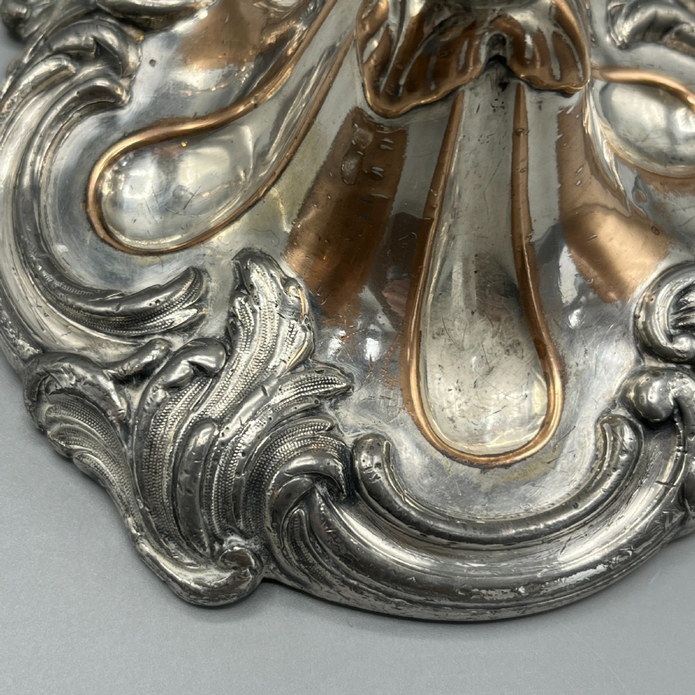 Pair Art Nouveau Silver Plated Candlesticks View XIII