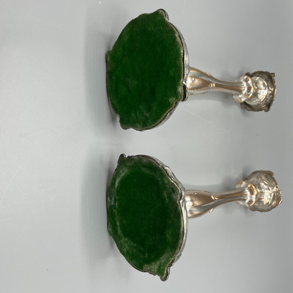 Pair Art Nouveau Silver Plated Candlesticks View XVI