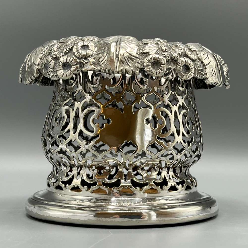 Victorian Silver Plated Wine Coaster Bottle Holder English c1850