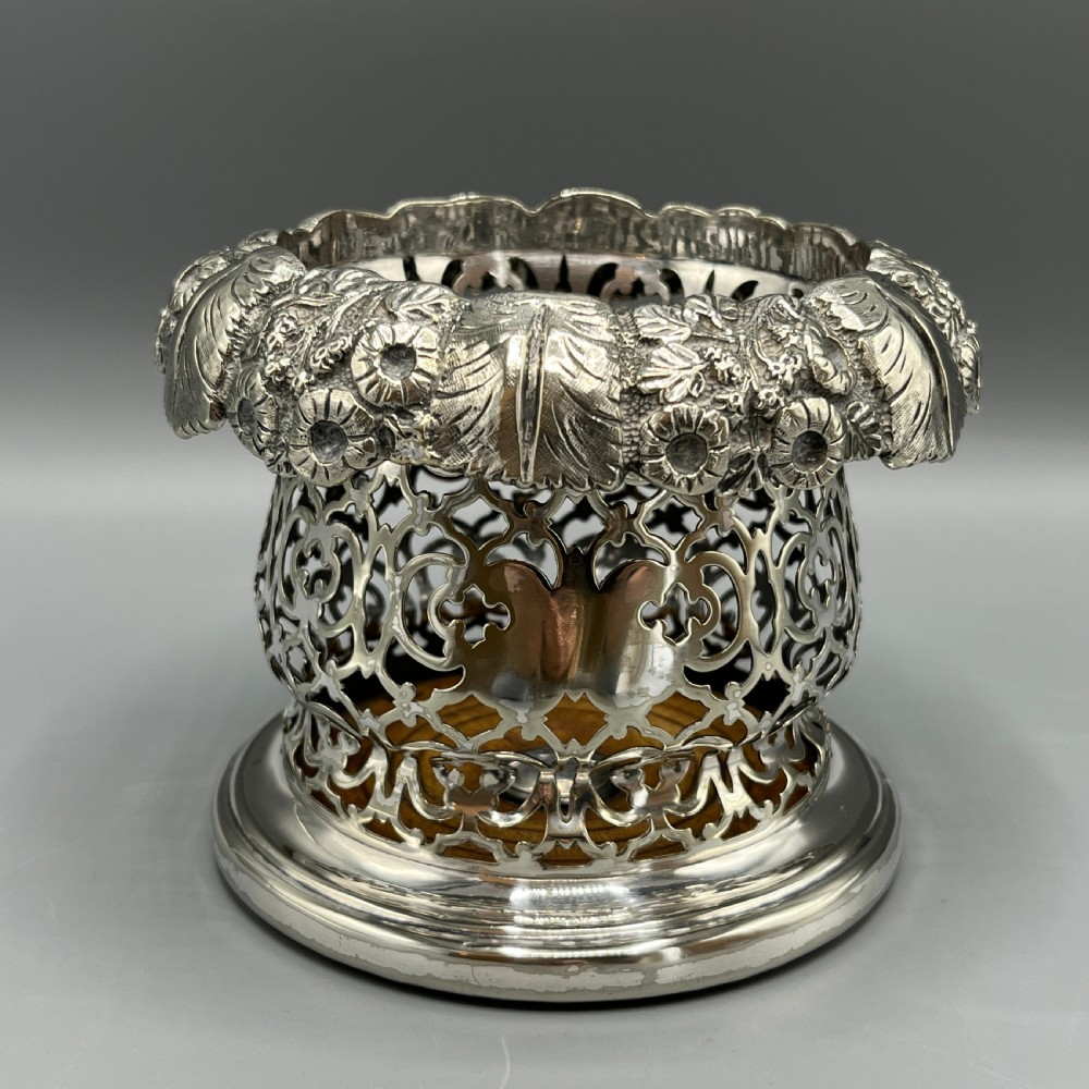 Victorian Silver Plated Wine Coaster Bottle Holder English c1850 View II
