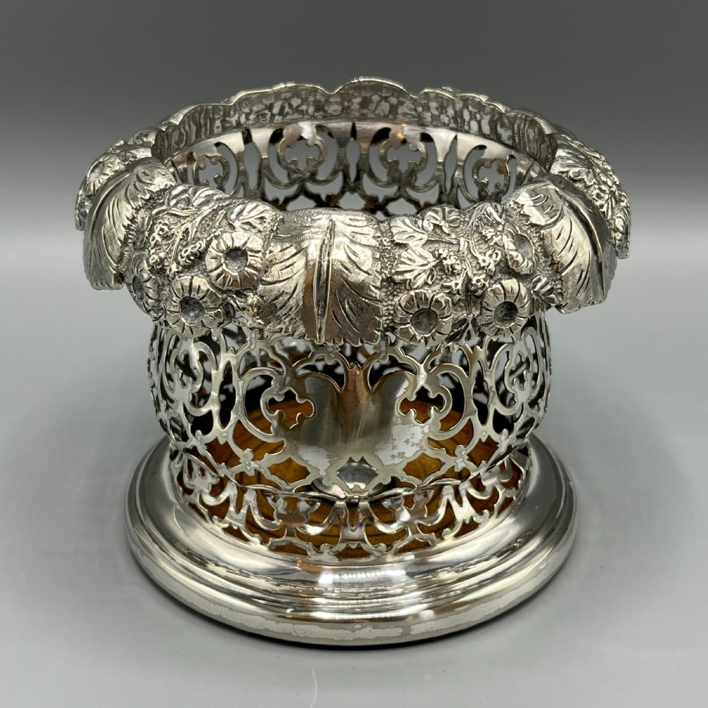 Victorian Silver Plated Wine Coaster Bottle Holder English c1850 View III