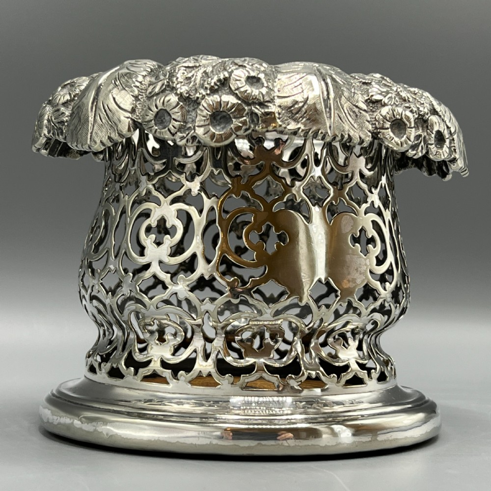 Victorian Silver Plated Wine Coaster Bottle Holder English c1850 View IV