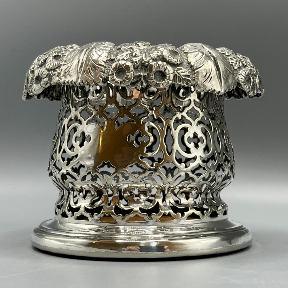 Victorian Silver Plated Wine Coaster Bottle Holder English c1850 View V