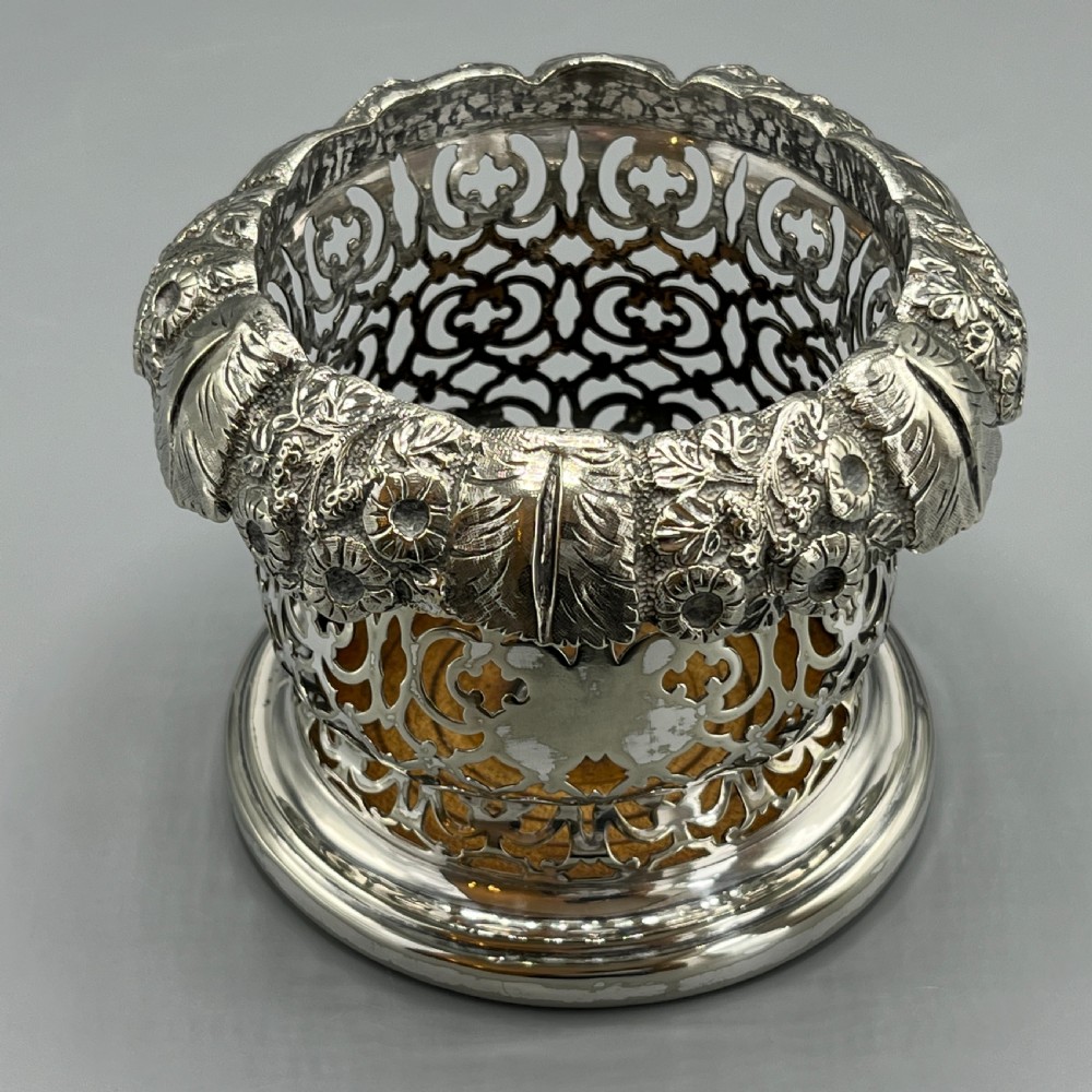 Victorian Silver Plated Wine Coaster Bottle Holder English c1850 View VI