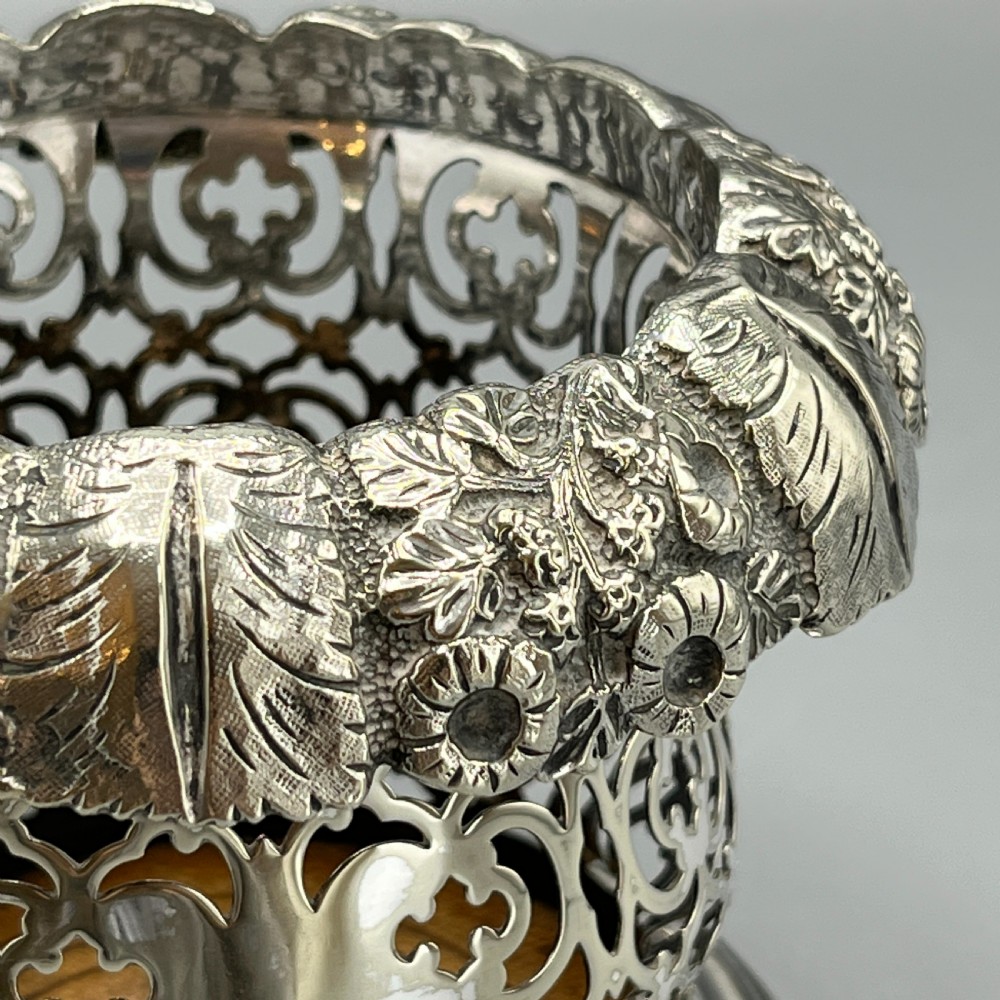 Victorian Silver Plated Wine Coaster Bottle Holder English c1850 View VII