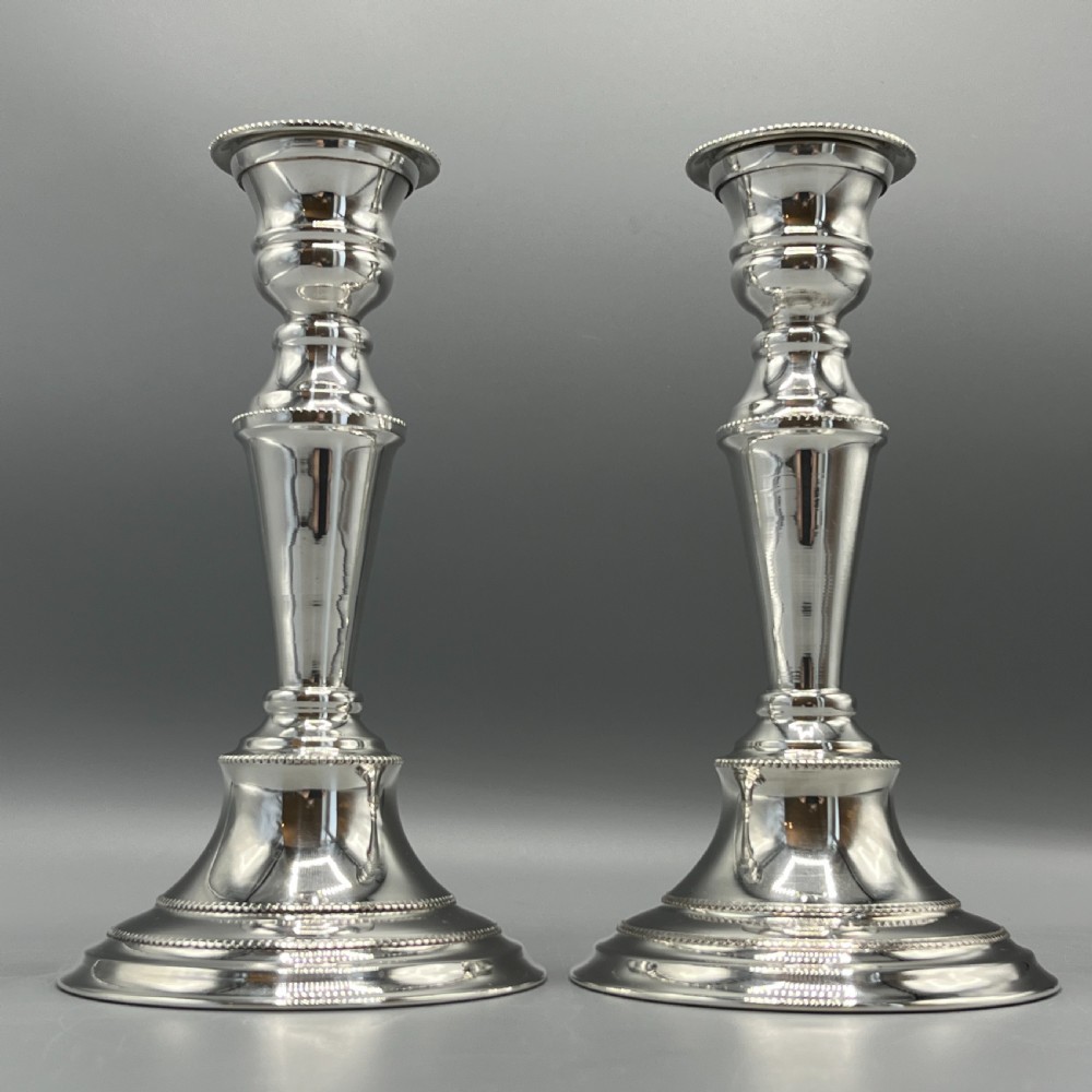 Pair Silver Plated Candlesticks View IV