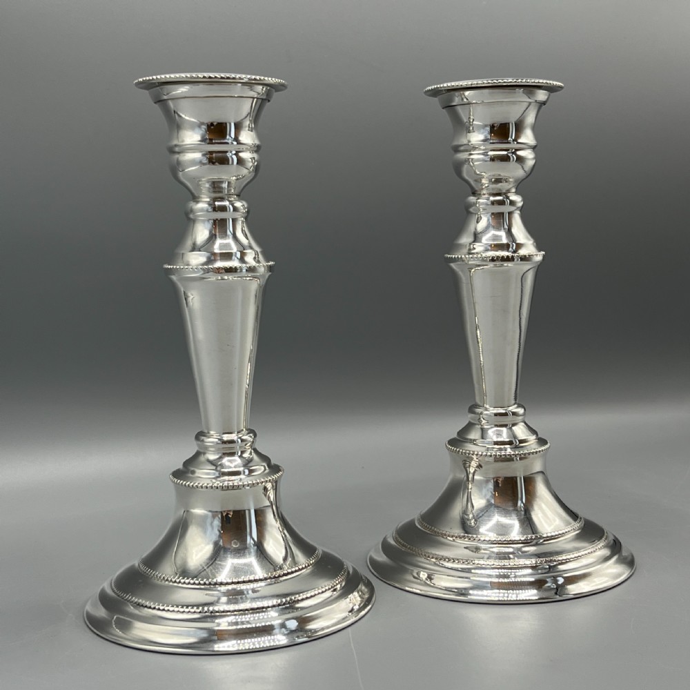 Pair Silver Plated Candlesticks View V