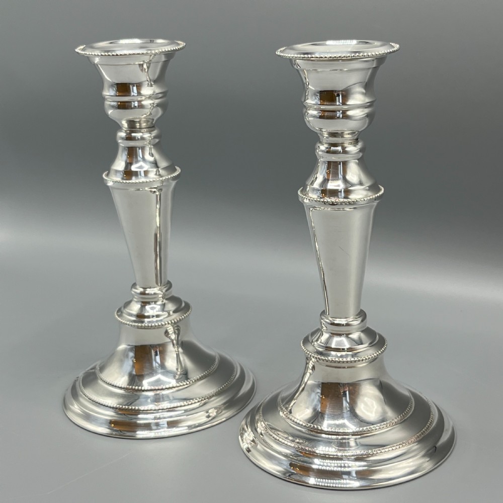 Pair Silver Plated Candlesticks View VI