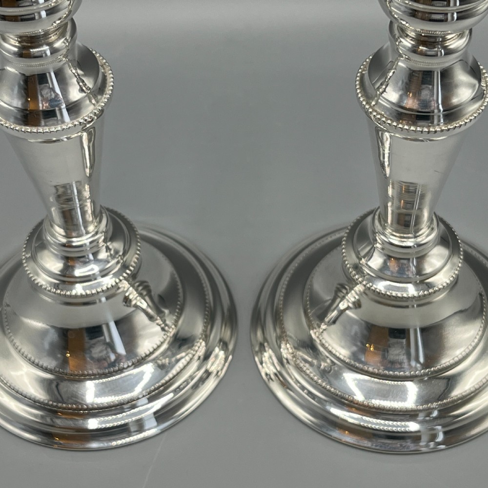 Pair Silver Plated Candlesticks View IX