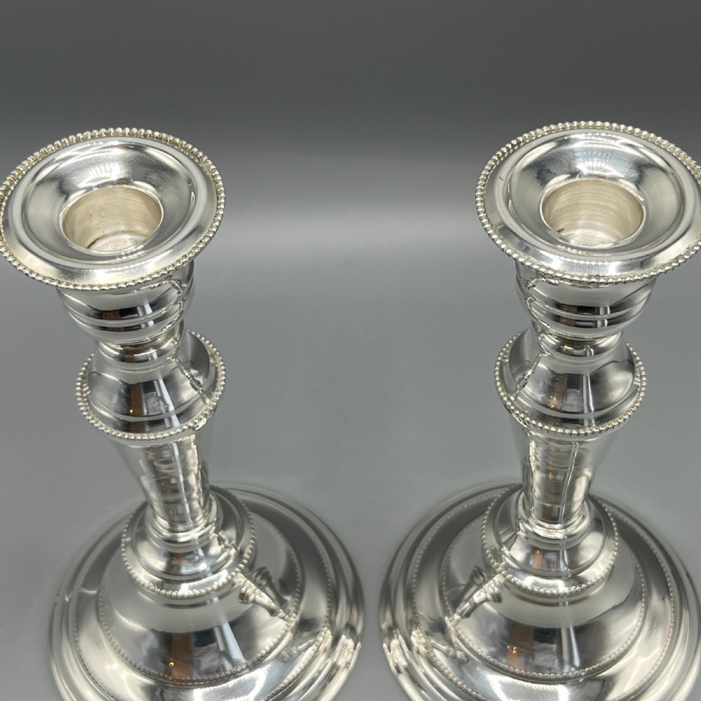 Pair Silver Plated Candlesticks View XII