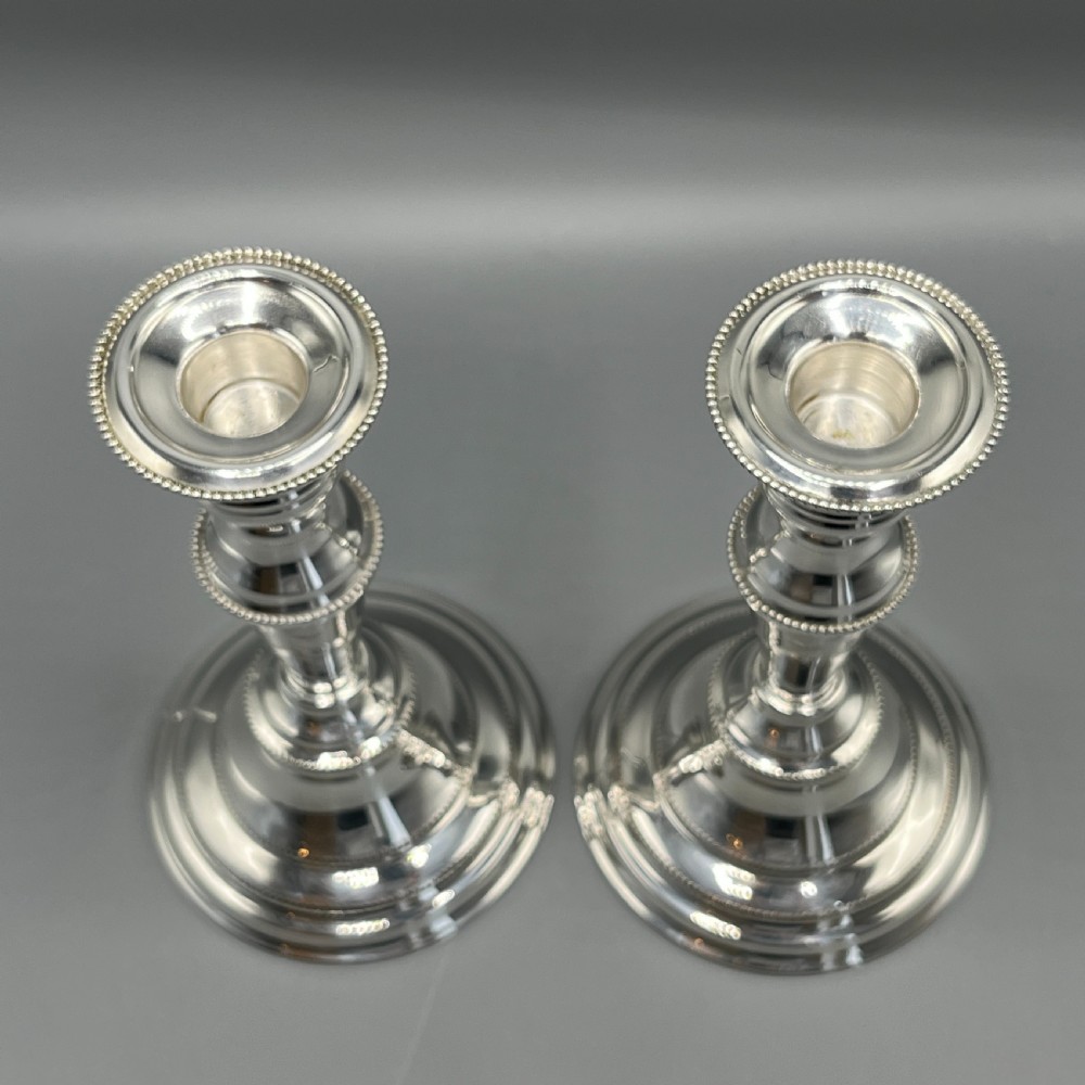 Pair Silver Plated Candlesticks View XX