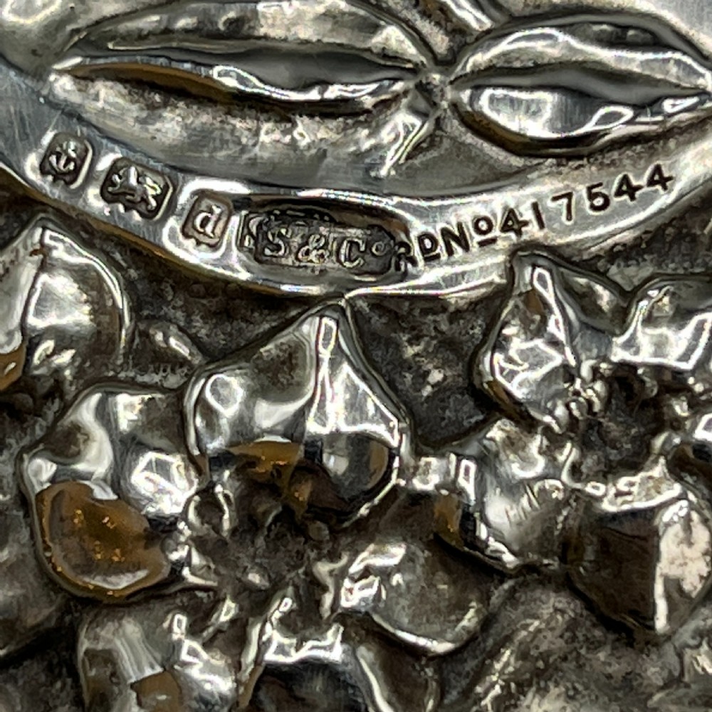 Art Nouveau Sterling Silver Hand Mirror Repousse Birds 1903 View XI