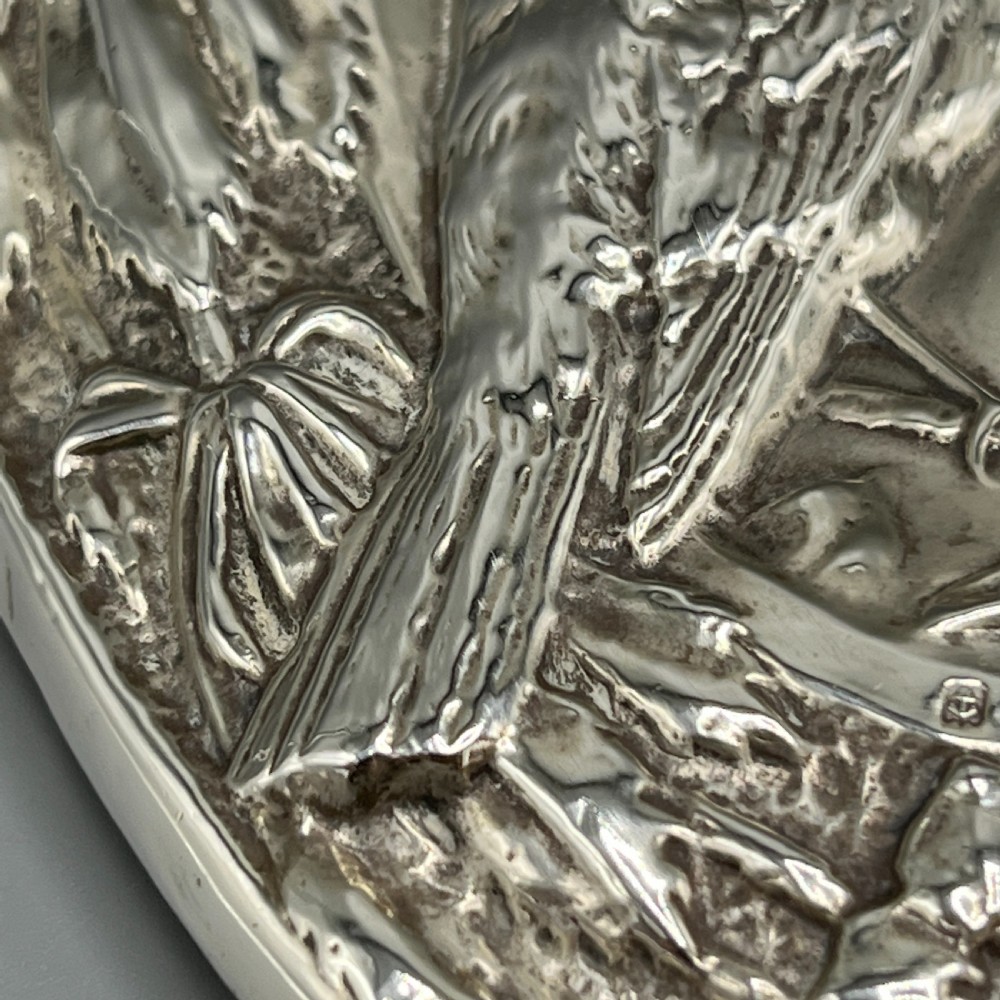 Art Nouveau Sterling Silver Hand Mirror Repousse Birds 1903 View XVI