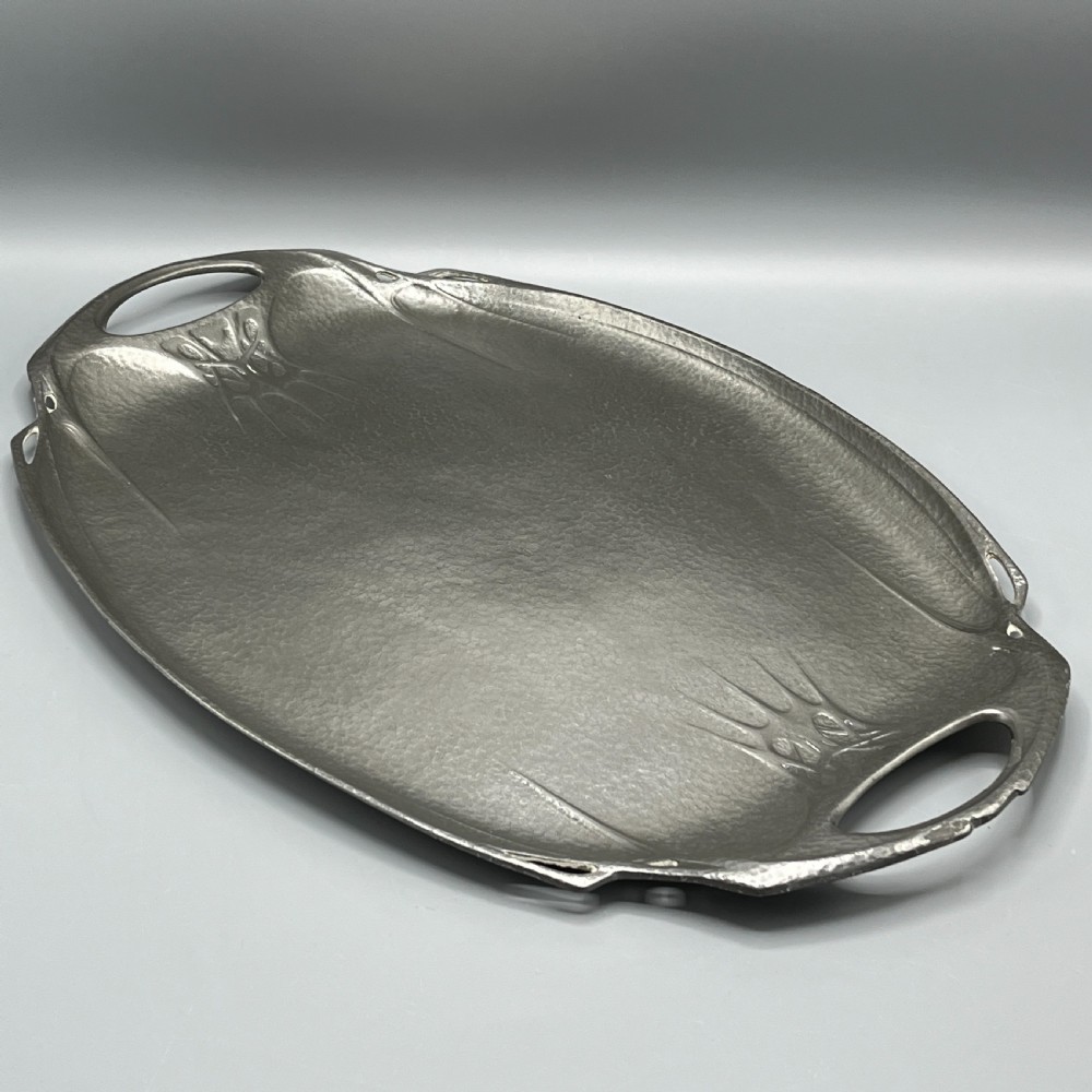 Art Nouveau Pewter Serving Tray by William Hutton & Sons View II