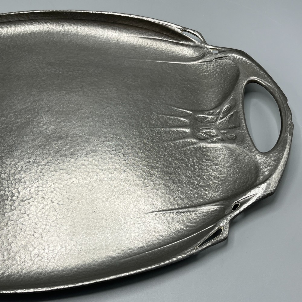 Art Nouveau Pewter Serving Tray by William Hutton & Sons View VI