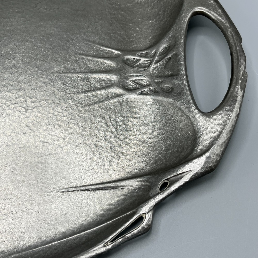 Art Nouveau Pewter Serving Tray by William Hutton & Sons View XV