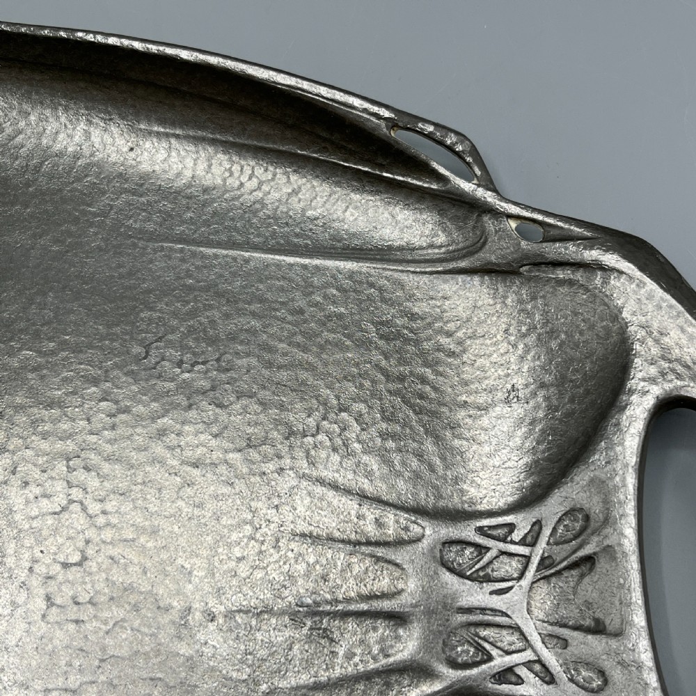 Art Nouveau Pewter Serving Tray by William Hutton & Sons View XVI