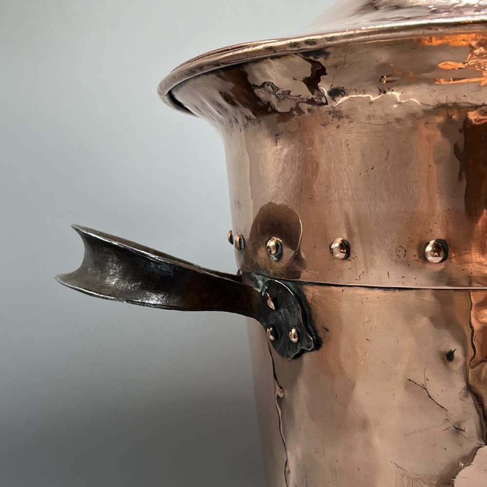 Arts & Crafts Copper Coal Bin / Log Bin with Lid View XII