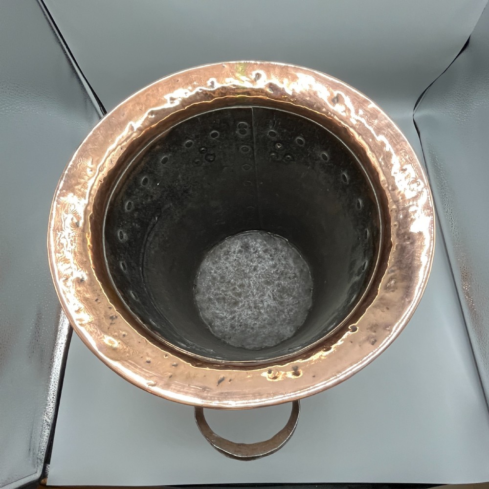 Arts & Crafts Copper Coal Bin / Log Bin with Lid View XVII