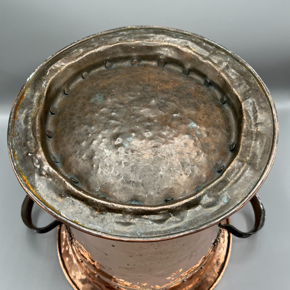 Arts & Crafts Copper Coal Bin / Log Bin with Lid View XX
