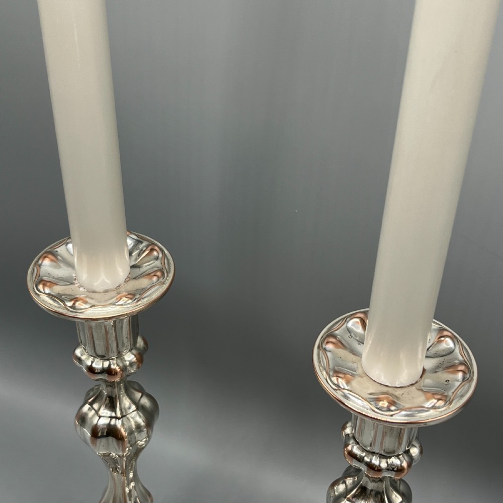 Pair Art Nouveau Silver Plated Candlesticks View III