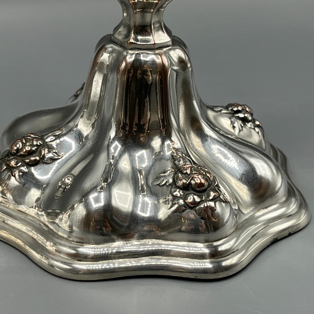 Pair Art Nouveau Silver Plated Candlesticks View VII