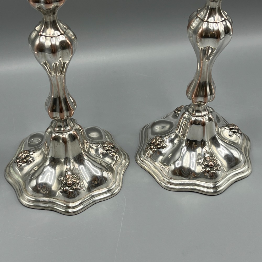 Pair Art Nouveau Silver Plated Candlesticks View VIII