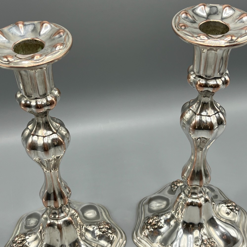 Pair Art Nouveau Silver Plated Candlesticks View IX