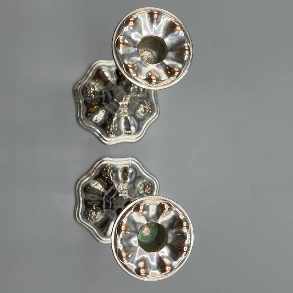 Pair Art Nouveau Silver Plated Candlesticks View XI