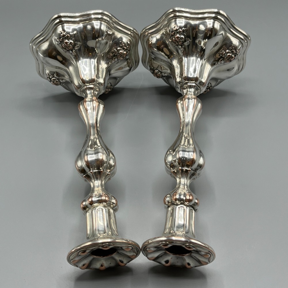 Pair Art Nouveau Silver Plated Candlesticks View XIV