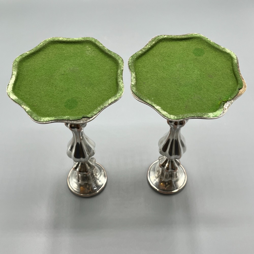 Pair Art Nouveau Silver Plated Candlesticks View XVI
