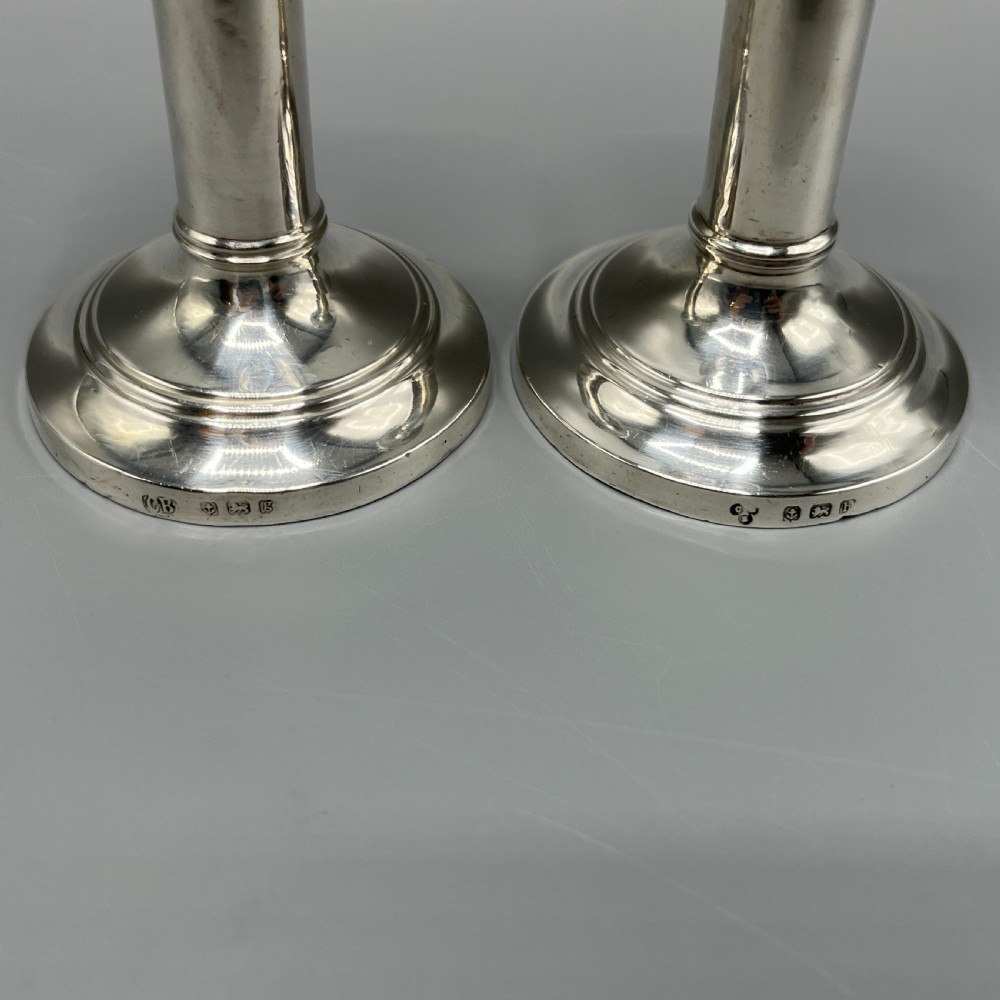 Pair Edwardian Small Sterling Silver Candlesticks View VII