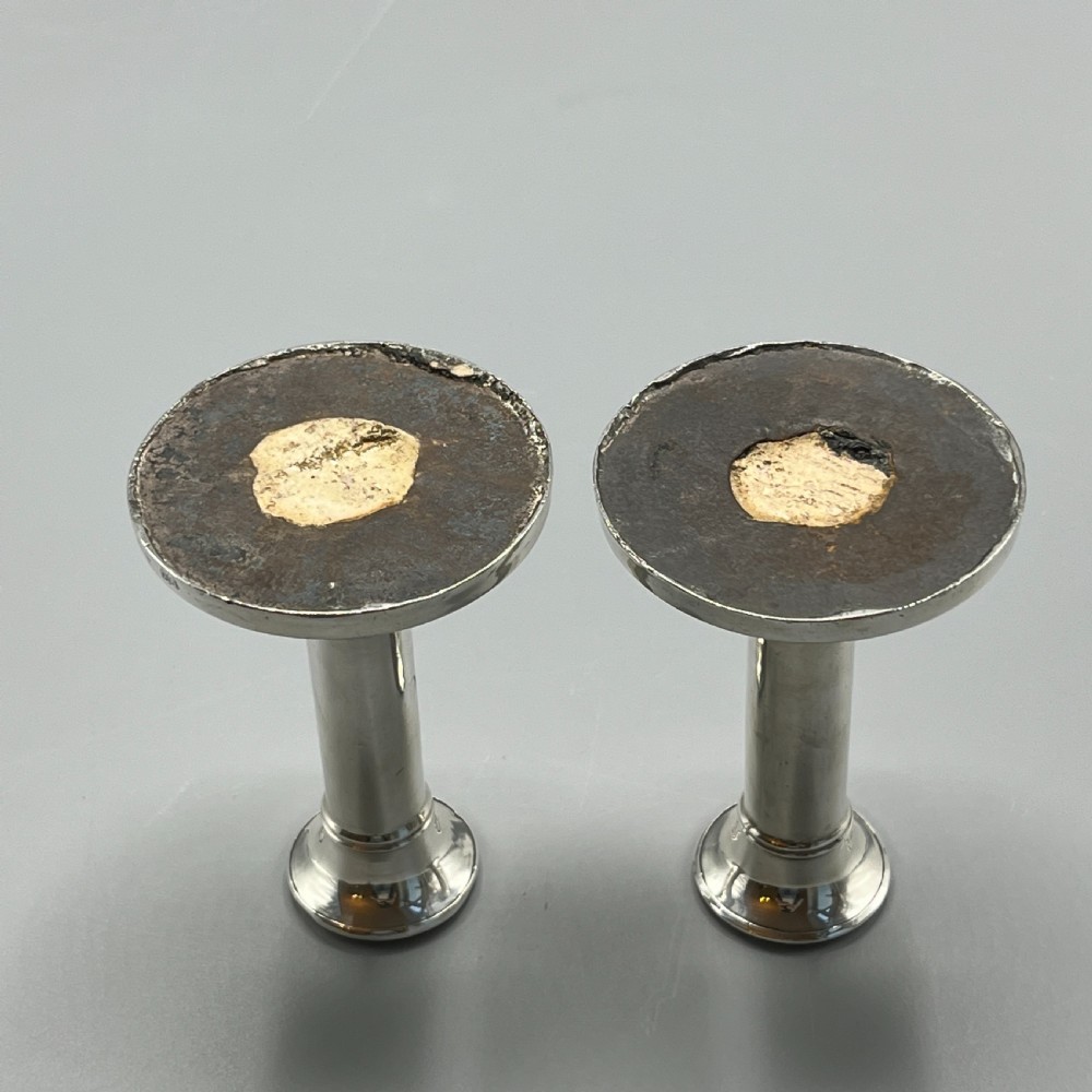 Pair Edwardian Small Sterling Silver Candlesticks View XII