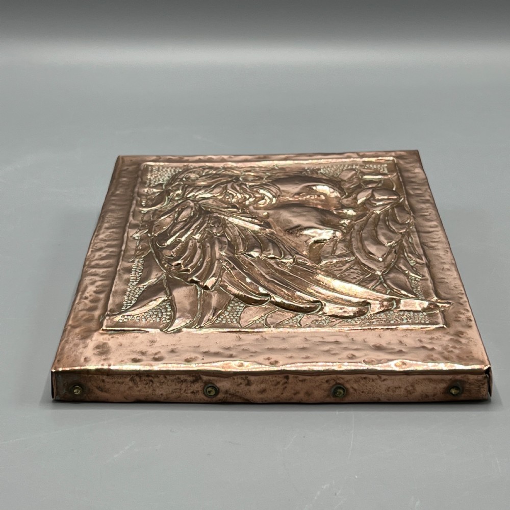 Art Nouveau Copper Relief Cherub Wall Plaque View VIII