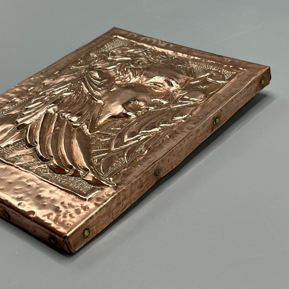Art Nouveau Copper Relief Cherub Wall Plaque View XII