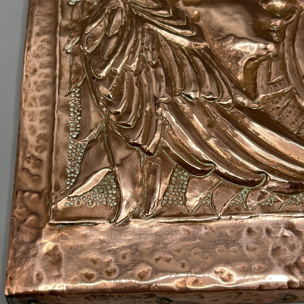 Art Nouveau Copper Relief Cherub Wall Plaque View XIII
