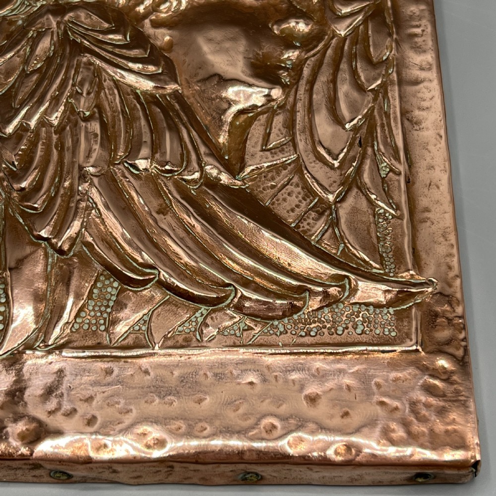 Art Nouveau Copper Relief Cherub Wall Plaque View XIV