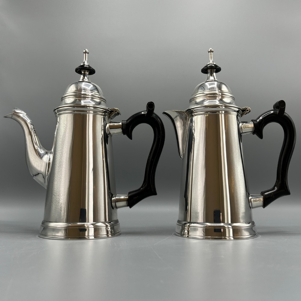 Edwardian Silver Plated Coffee Pot & Hot Water Jug Set View II