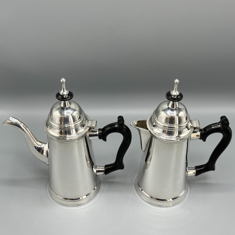 Edwardian Silver Plated Coffee Pot & Hot Water Jug Set View III
