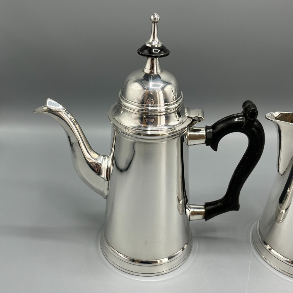 Edwardian Silver Plated Coffee Pot & Hot Water Jug Set View V