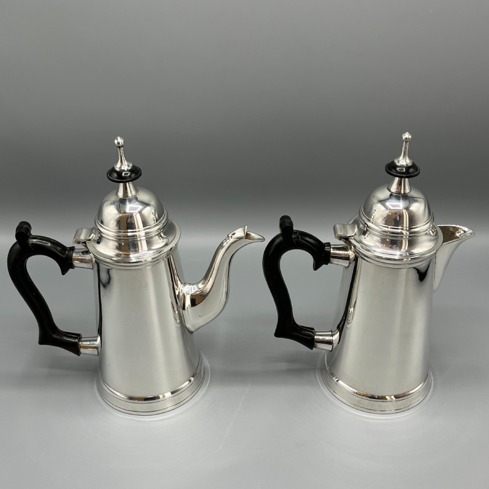 Edwardian Silver Plated Coffee Pot & Hot Water Jug Set View IX