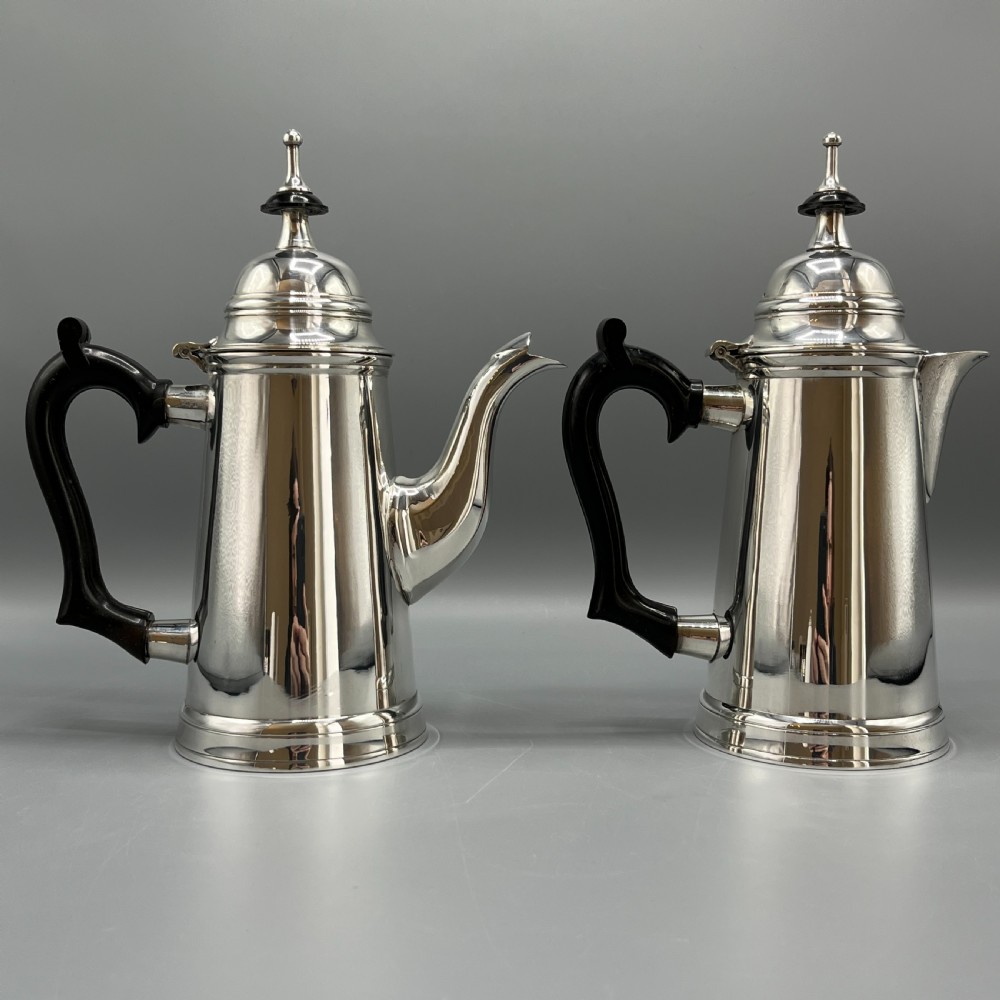 Edwardian Silver Plated Coffee Pot & Hot Water Jug Set View X