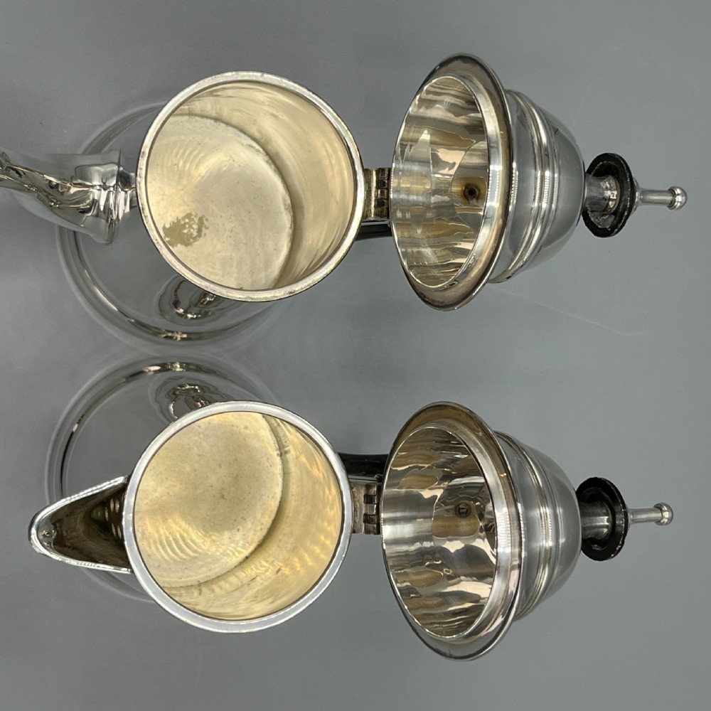 Edwardian Silver Plated Coffee Pot & Hot Water Jug Set View XII