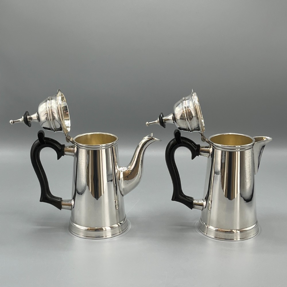 Edwardian Silver Plated Coffee Pot & Hot Water Jug Set View XIII
