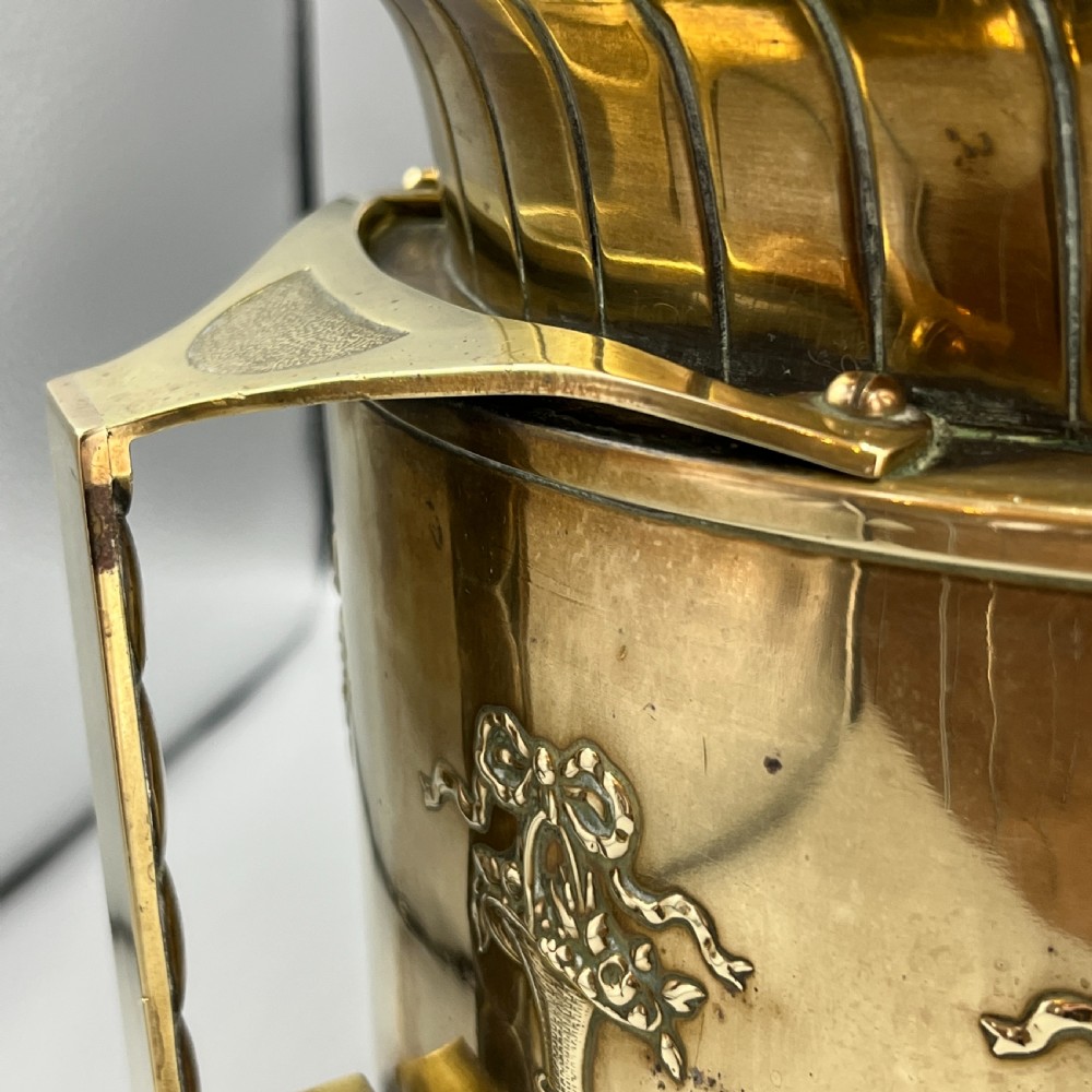 Large Art Nouveau Brass Planter Jardiniere View XII